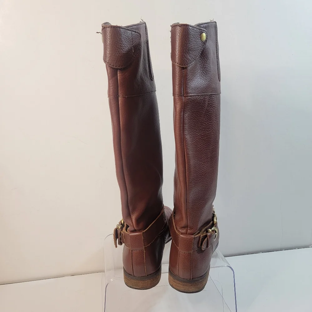 Dolce Vita Brown Pebbled Leather Riding Boots